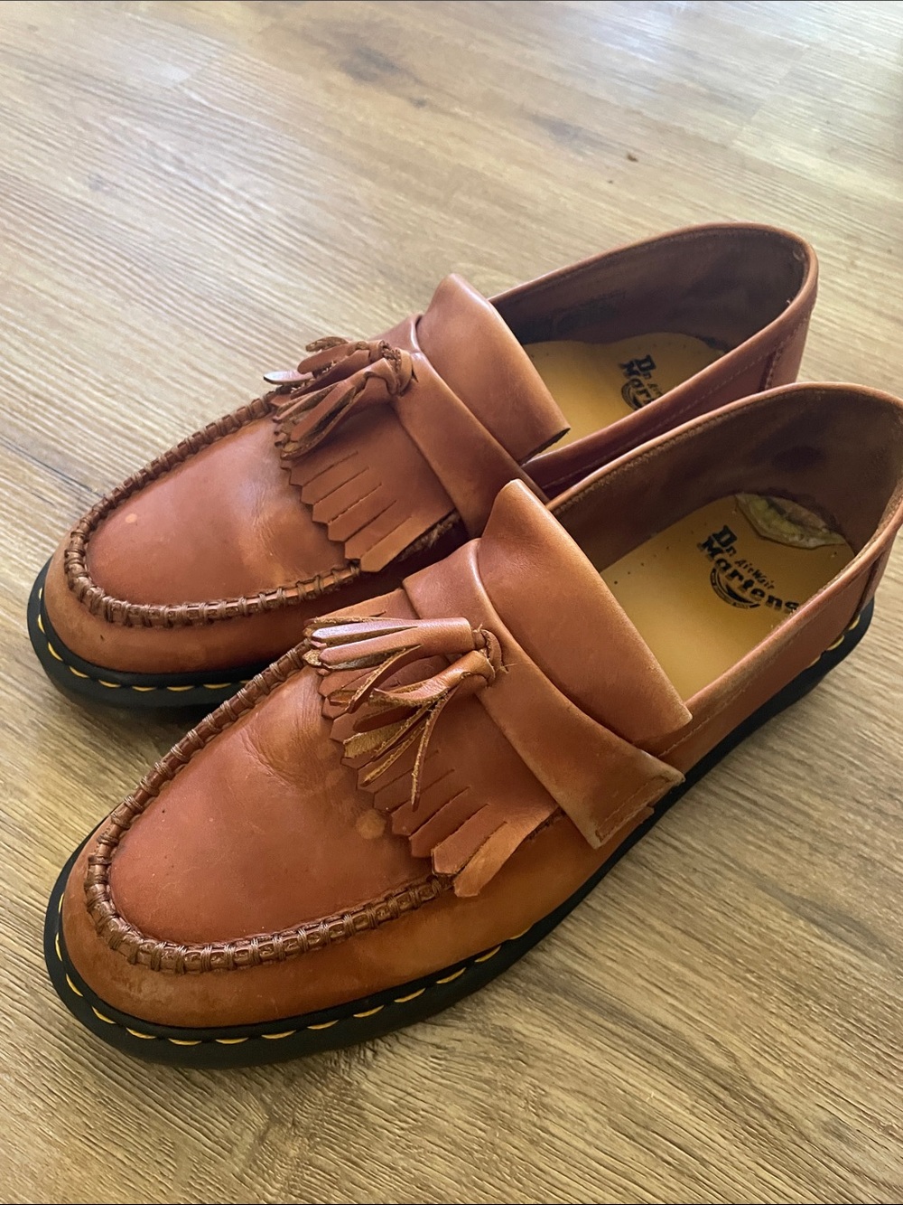 Dr. Martens Tan Leather Tassel Kiltie Loafers M 11